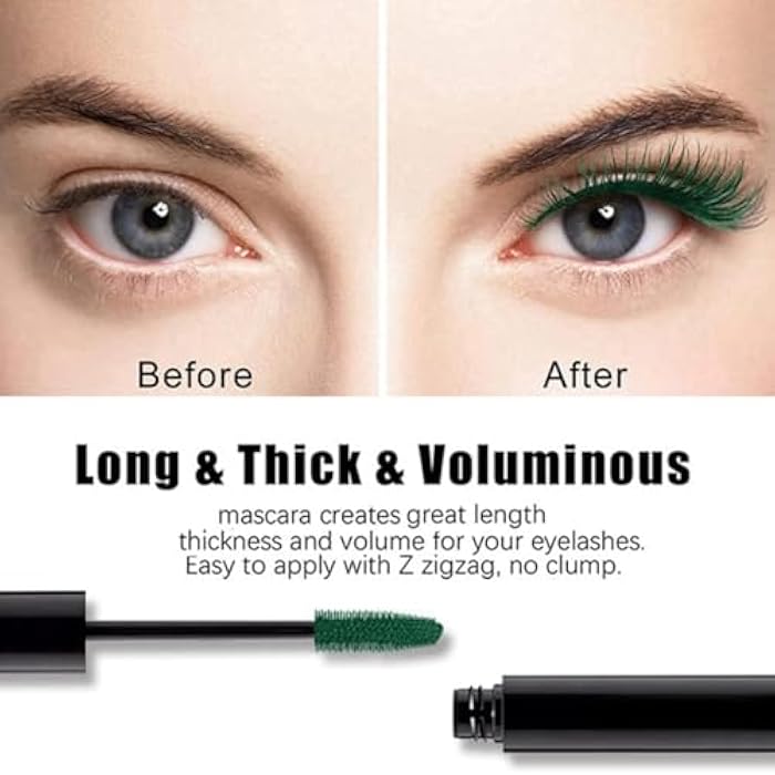 Green Color Mascara-n Mascara Eye Makeup Tool Waterproof Makeup Extension Color Long lasting - Green - Image 3